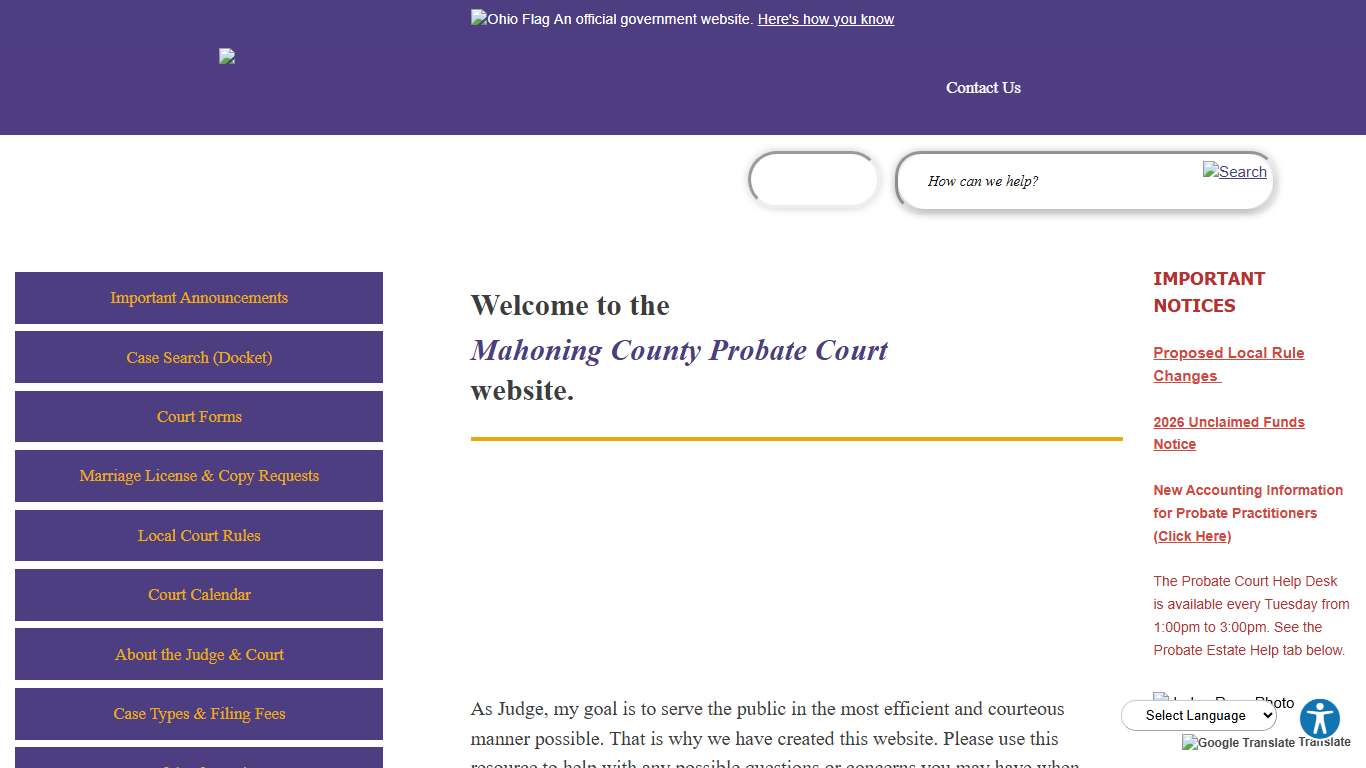 Probate Court | Mahoning County, OH