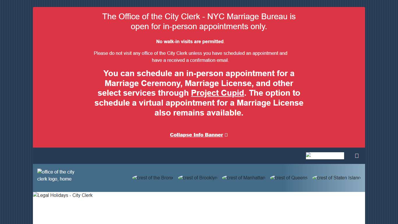 Legal Holidays - City Clerk